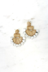 Raffia Earring w White Marble